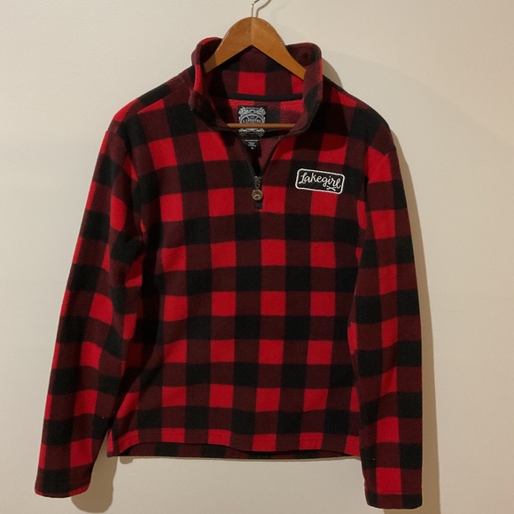 Cozy Lake Girl Buffalo plaid fleece - Picture 1 of 3